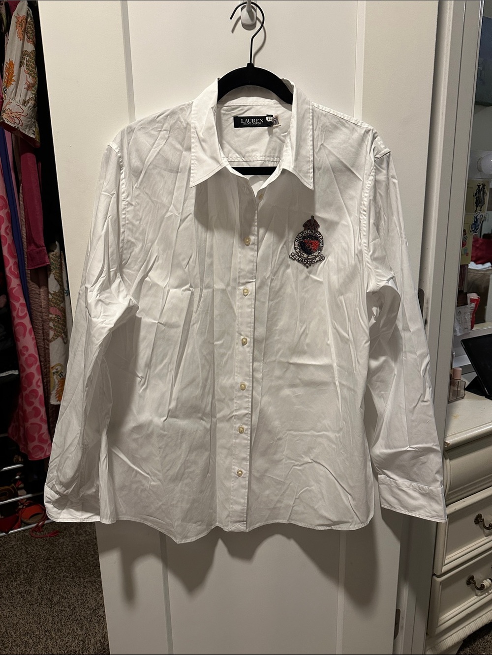 NWOT Lauren Ralph Lauren White Button-Up Shirt
